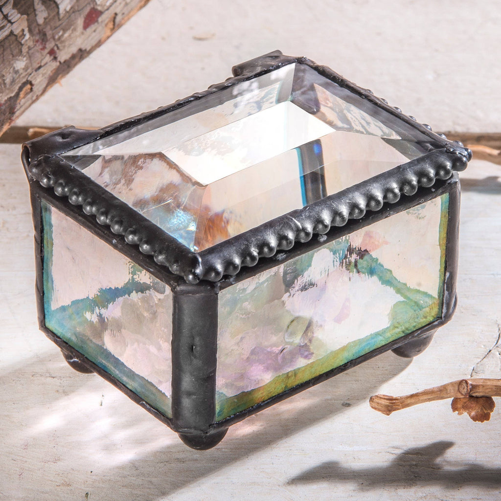 Glass Ring Box - Multiple Colors - Mini Jewelry Box: Purple