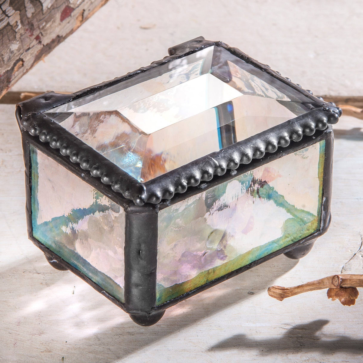 Glass Ring Box - Multiple Colors - Mini Jewelry Box: Purple