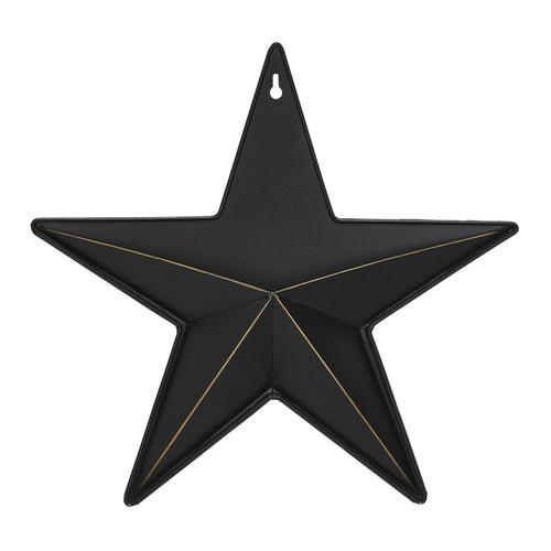 Metal Star w/ Pocket Black Distressed 12x12