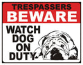 Dog on Duty Tin Sign
