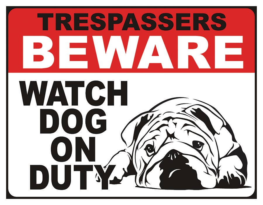 Dog on Duty Tin Sign