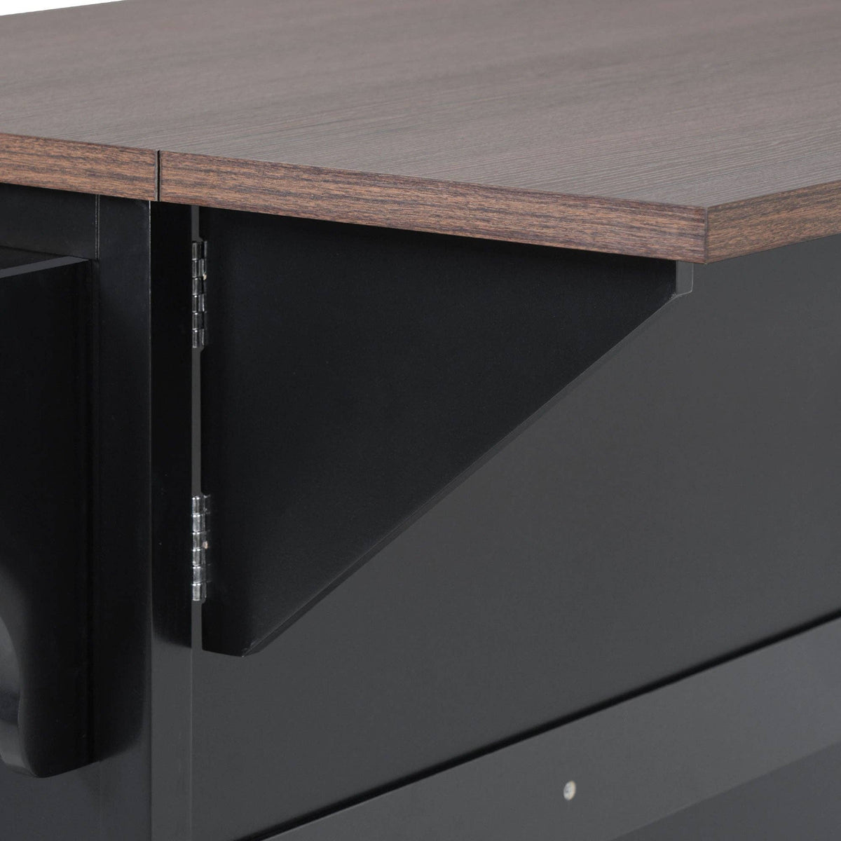 54.9" Kitchen Island with Drop Leaf, Power Outlet, 4 Doors: Default