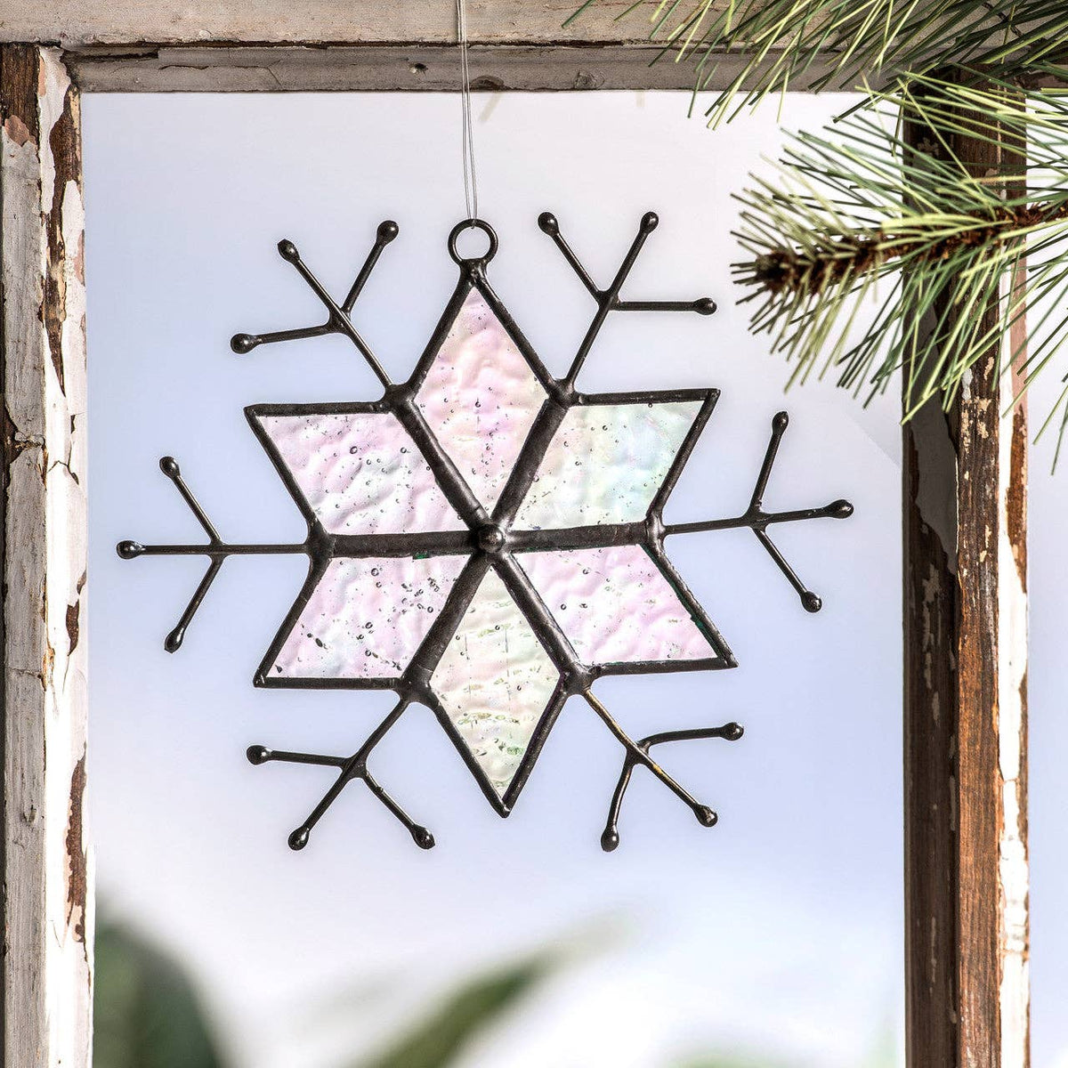ORN 189-B Iridescent Snowflake Ornament