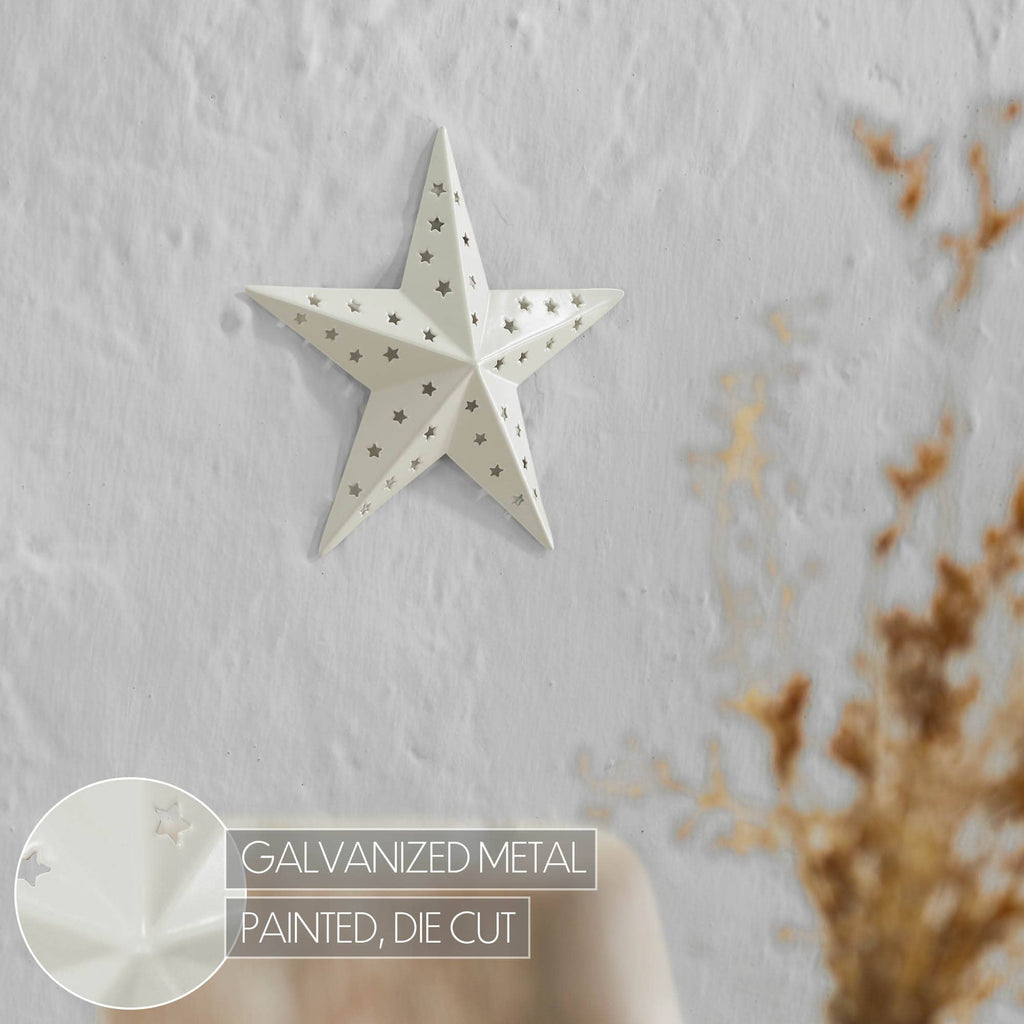 Metal Star Punched Creme 6x6