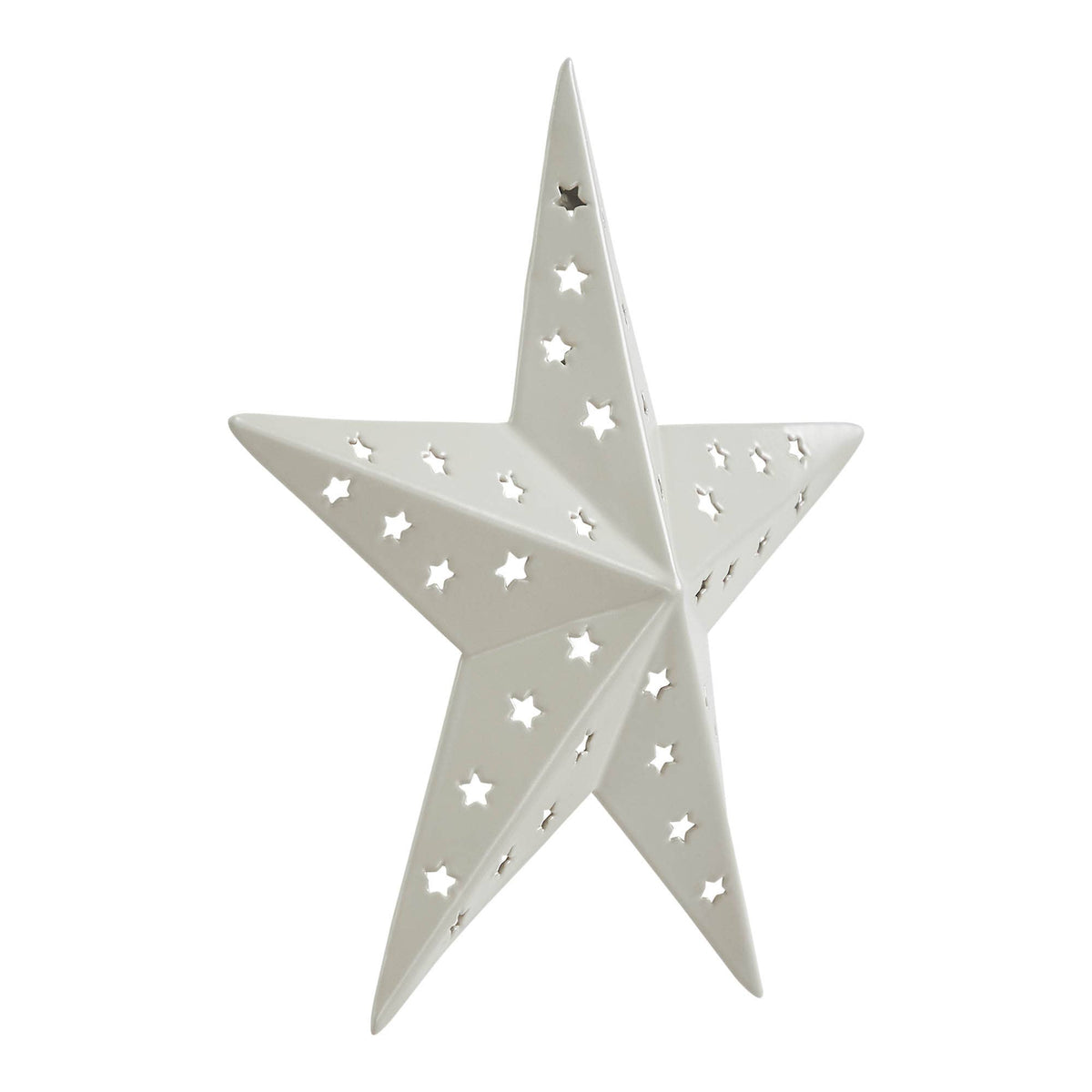 Metal Star Punched Creme 6x6