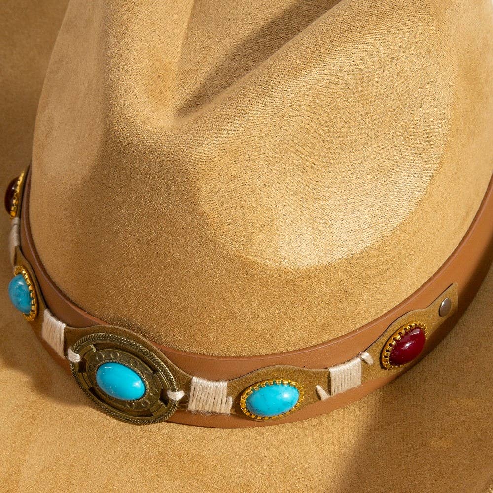 Western Concho Strap Belt Cowboy Hat