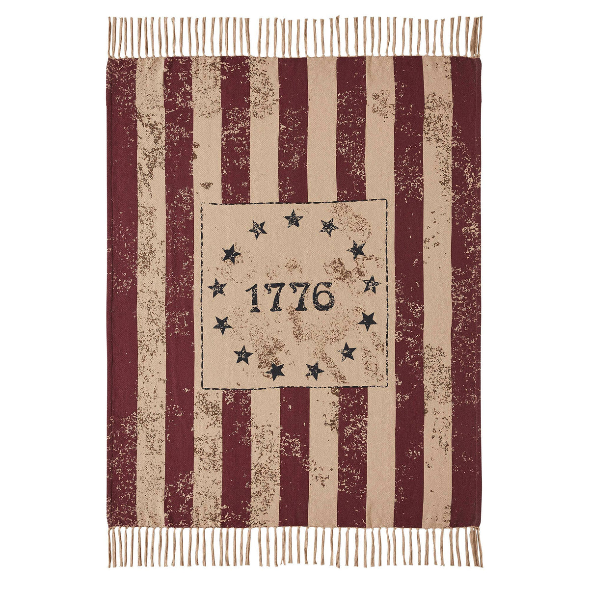 Burgundy 1776 Americana Woven Throw Blanket 50x60 My Country