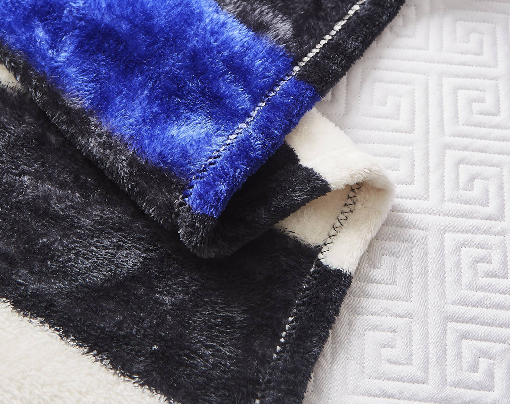 Blue Lives Matter Police Flag Faux Fur Plush Throw Blanket