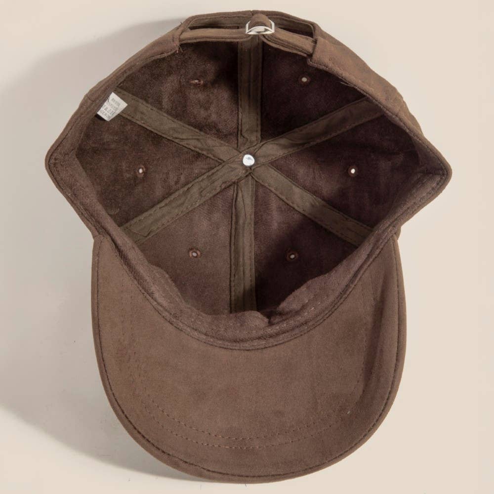Suede Rivet Trim Cap
