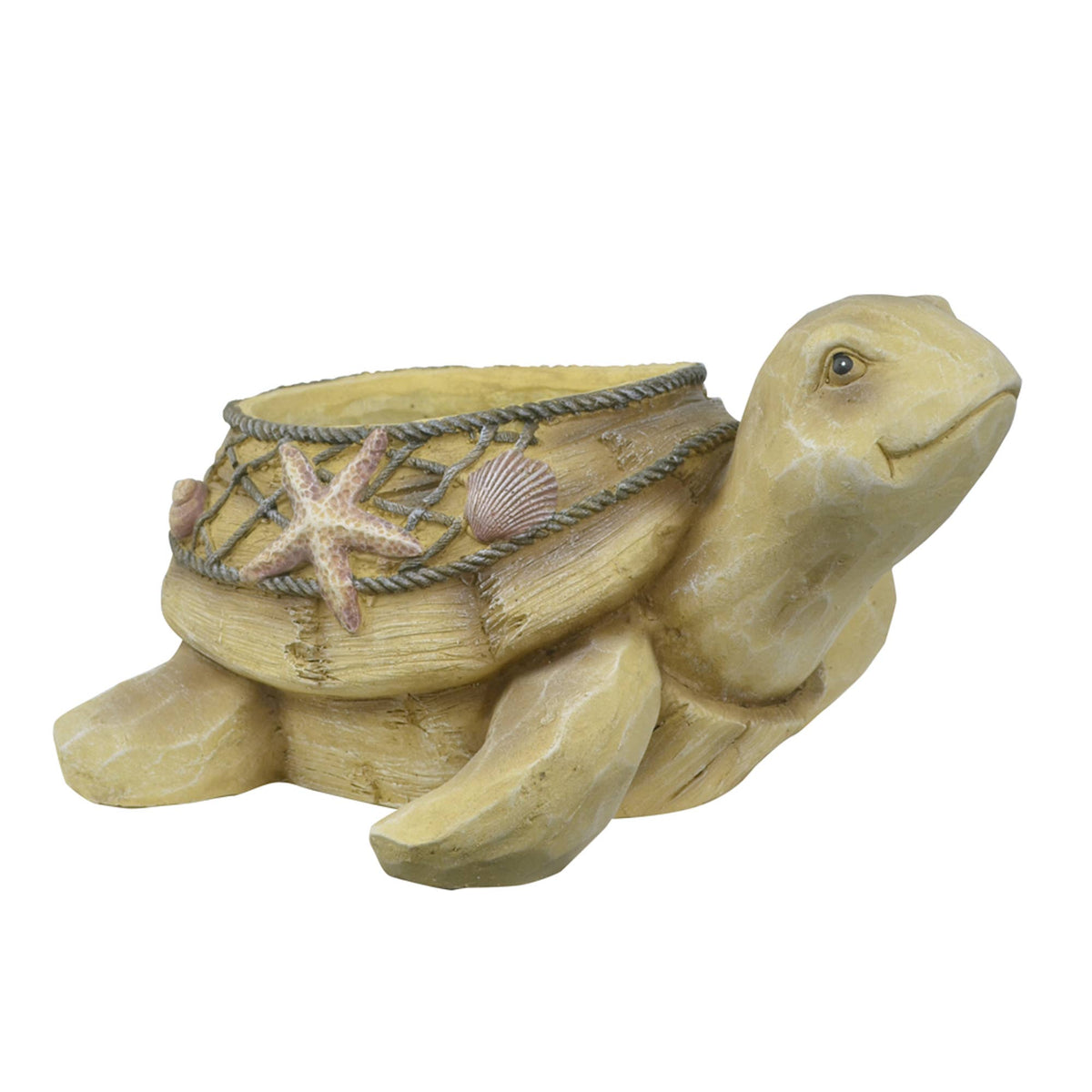 Nautical Turtle Planter - Faux Wood Finish