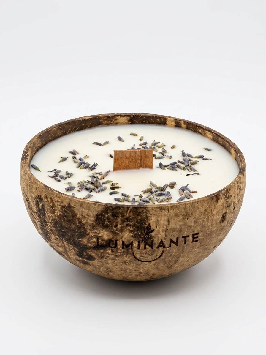 Coconut candle - grows into a plant - lavender