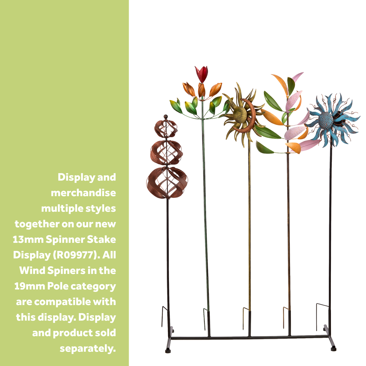Blue & Bronze Coneflower Spinner Garden Stake