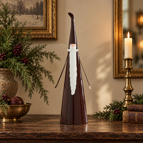 Burgundy Skinny Santa Metal Figurine 22.5x6x6