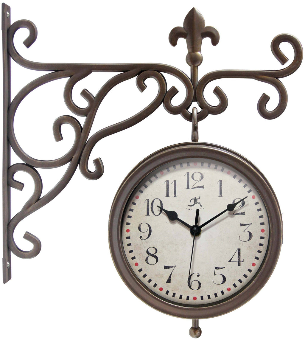 Outdoor Round Brown Traditional Wall Clock 8 Inch