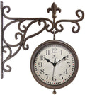 Outdoor Round Brown Traditional Wall Clock 8 Inch