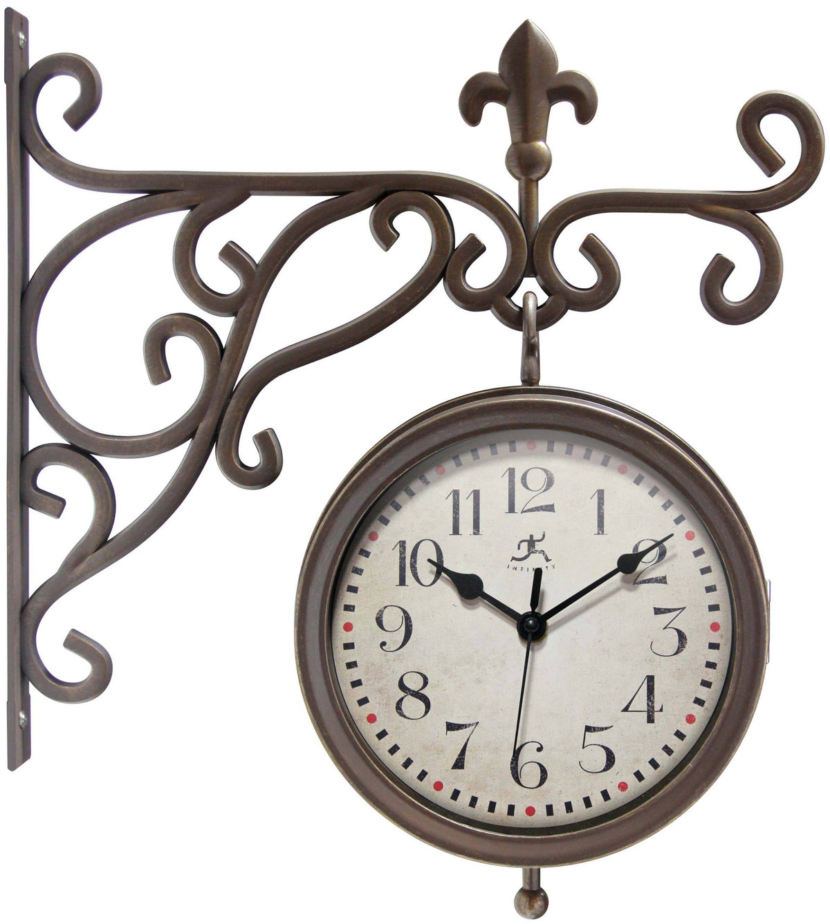Outdoor Round Brown Traditional Wall Clock 8 Inch