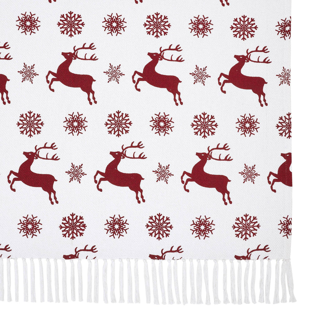Red Reindeer Christmas Throw Blanket 50x60 Scandia