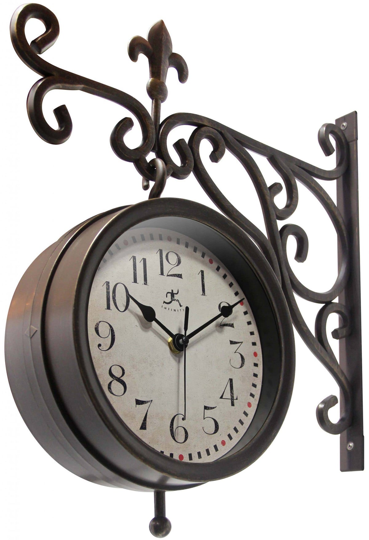Outdoor Round Brown Traditional Wall Clock 8 Inch