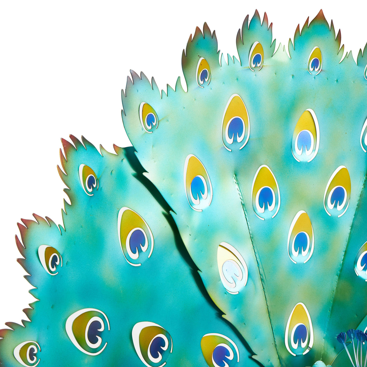 Contemporary Blue Metal Animal Print Garden Sculpture: Blue / Blue