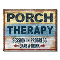 Porch Therapy. Tin Sign