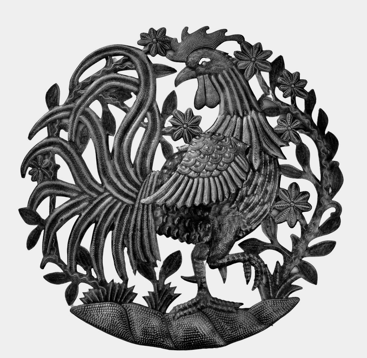 23" Metal Art Rooster, Recycled Fair Trade, Handmade