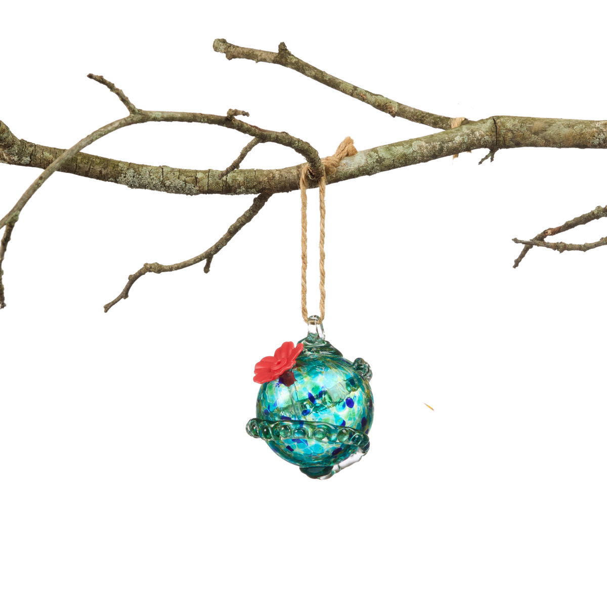 Blue Planet Art Glass Hummingbird Feeder