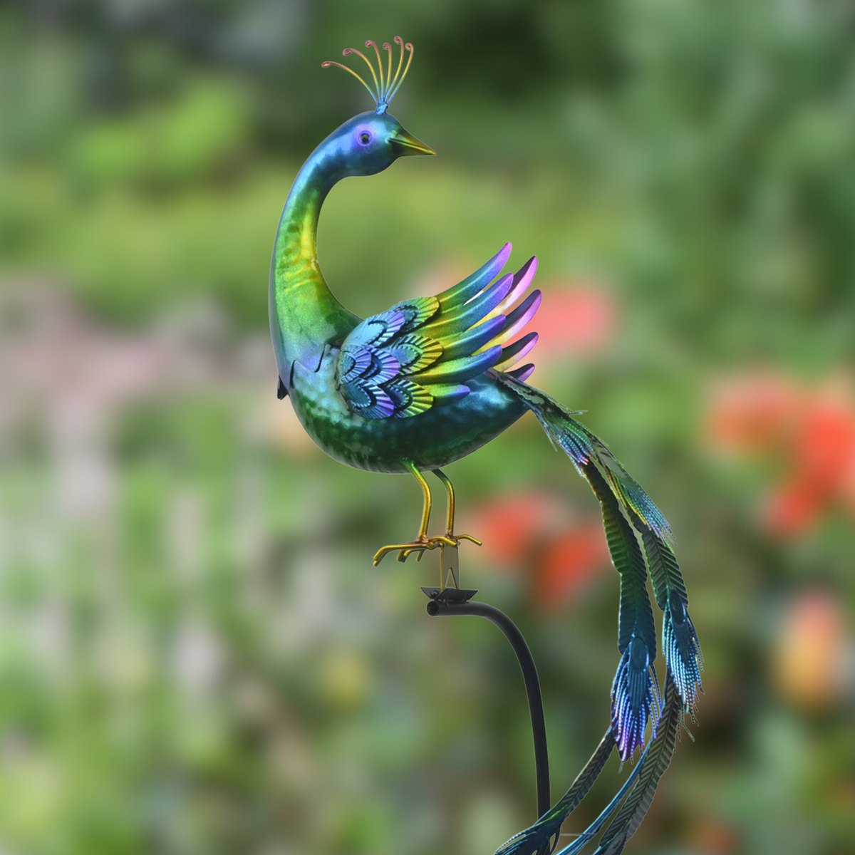 Peacock Balance Rocker Garden Stake – 5 ft tall!