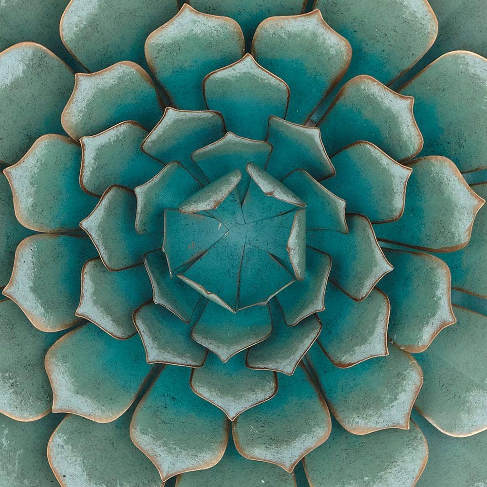 Traditional Teal Metal Wall Decor - 894657