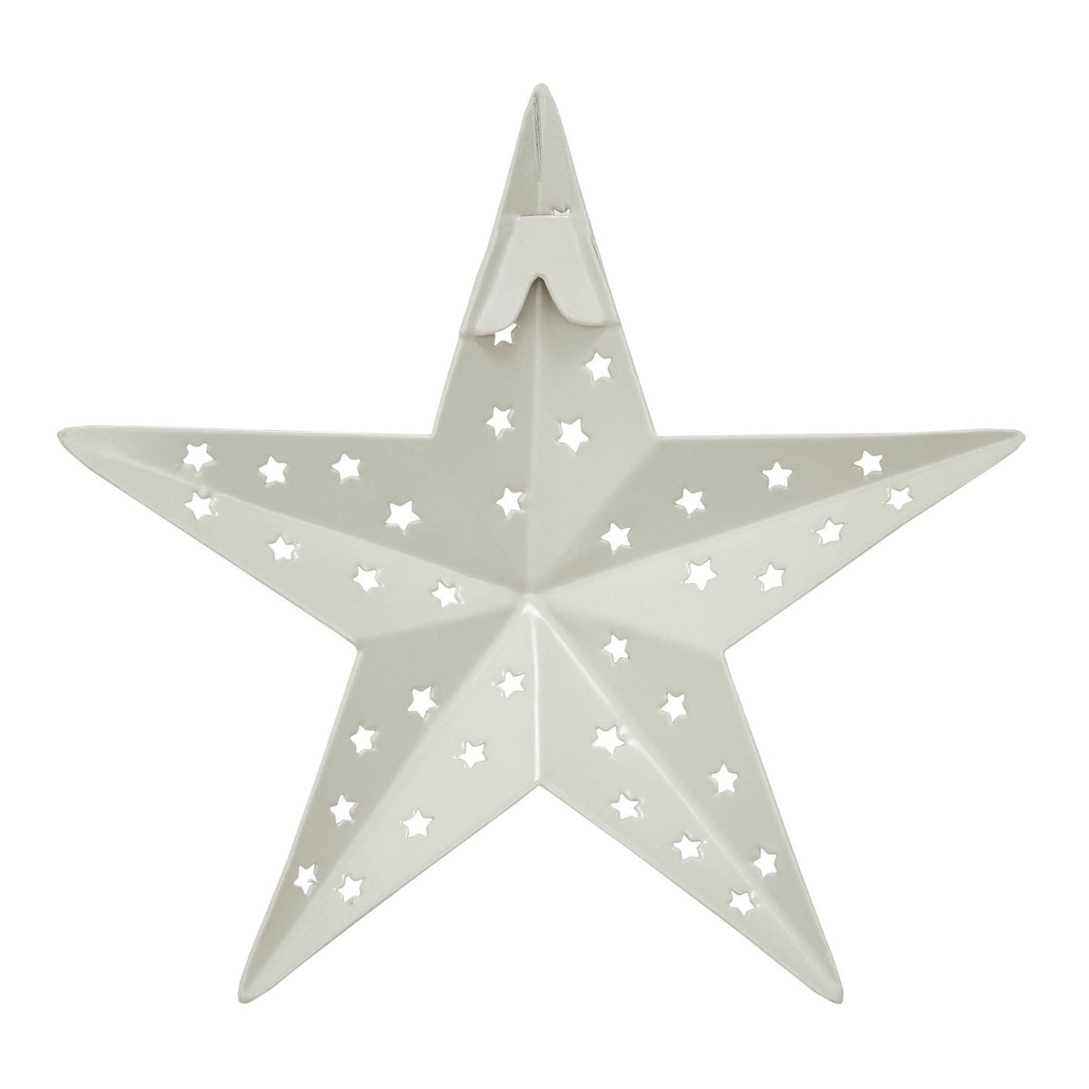 Metal Star Punched Creme 6x6