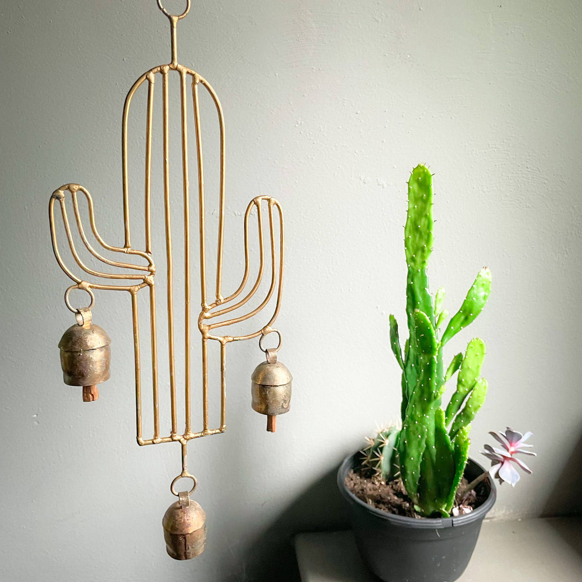 Golden Cactus Chime - Copper State Home + Iron