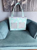 Mint Snowflake Tote Bag | Winter Shoulder Purse | Everyday Canvas Bag