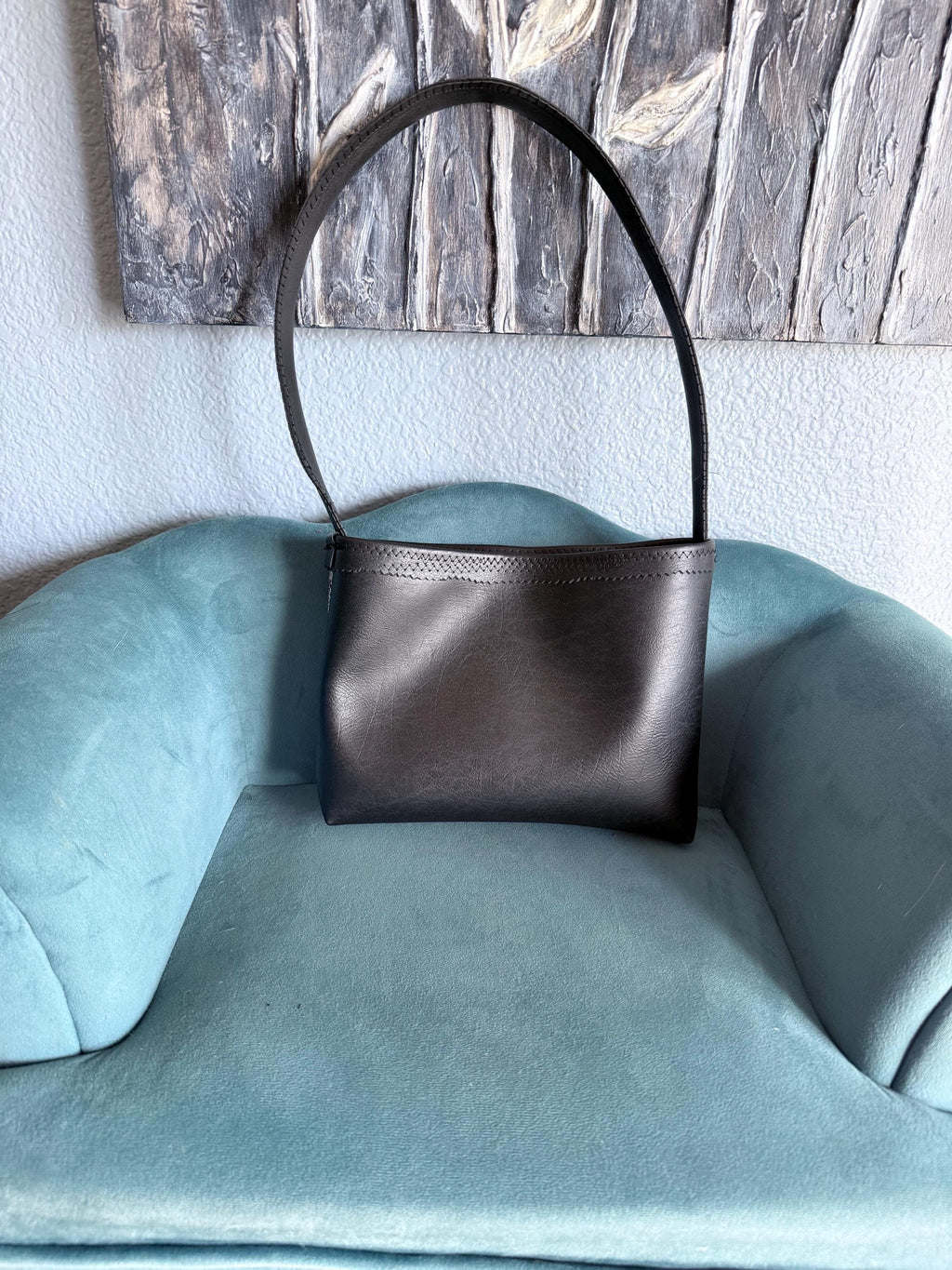 Handmade Faux Snakeskin Shoulder Bag