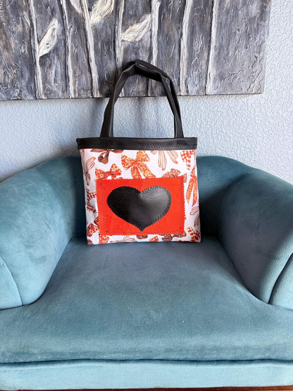 Handmade Fall  Bow Print Tote Bag