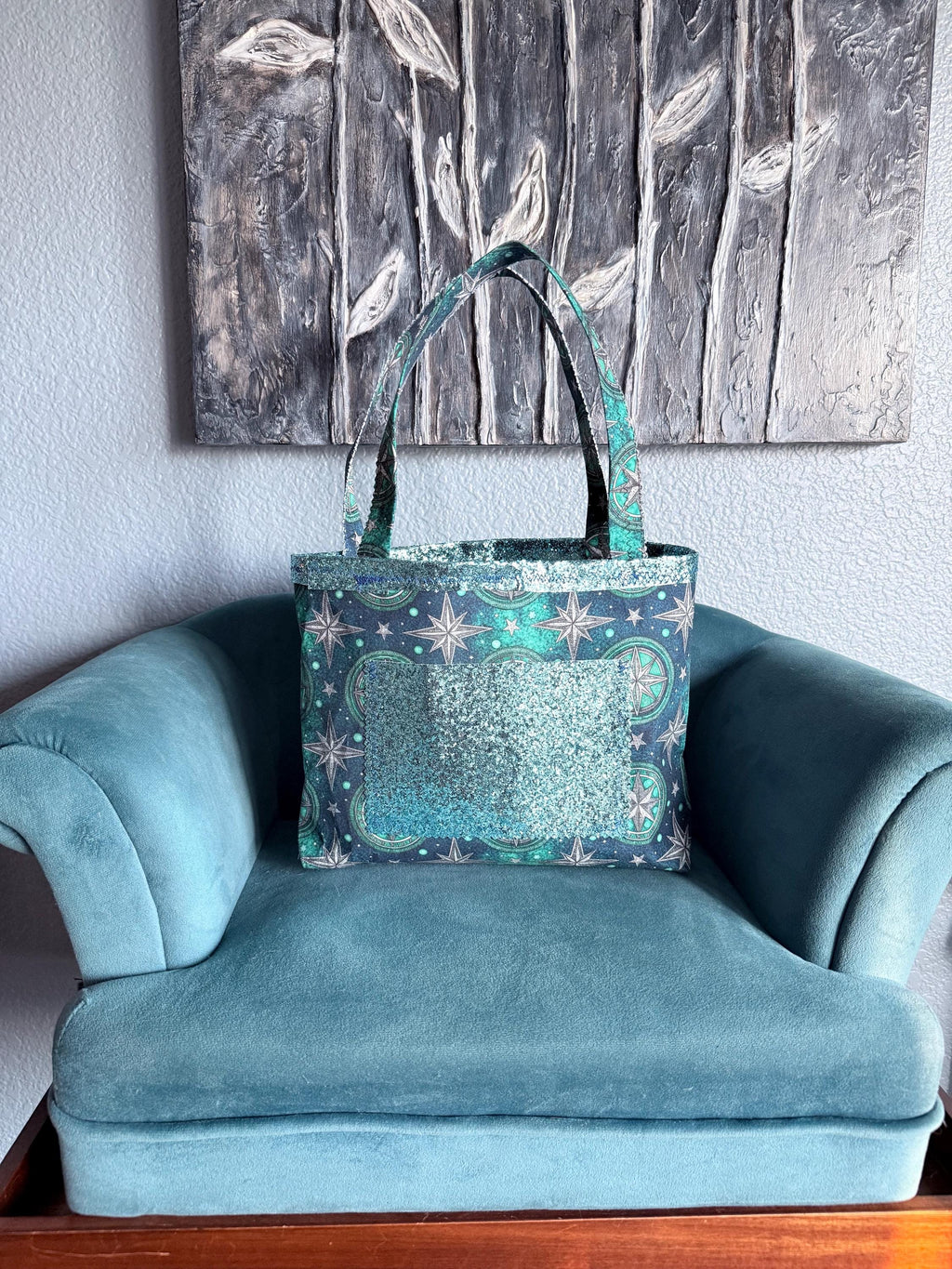 Nautical theme tote bag
