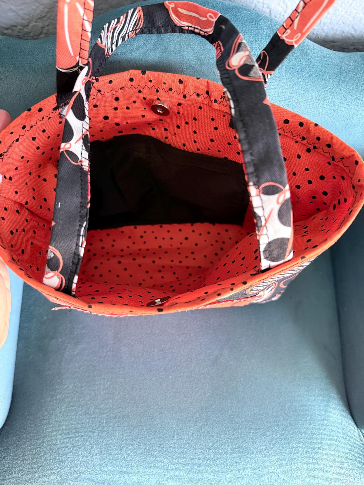 Handmade Pumpkin Tote Bag | Fall Fabric Purse | Autumn Shoulder Bag