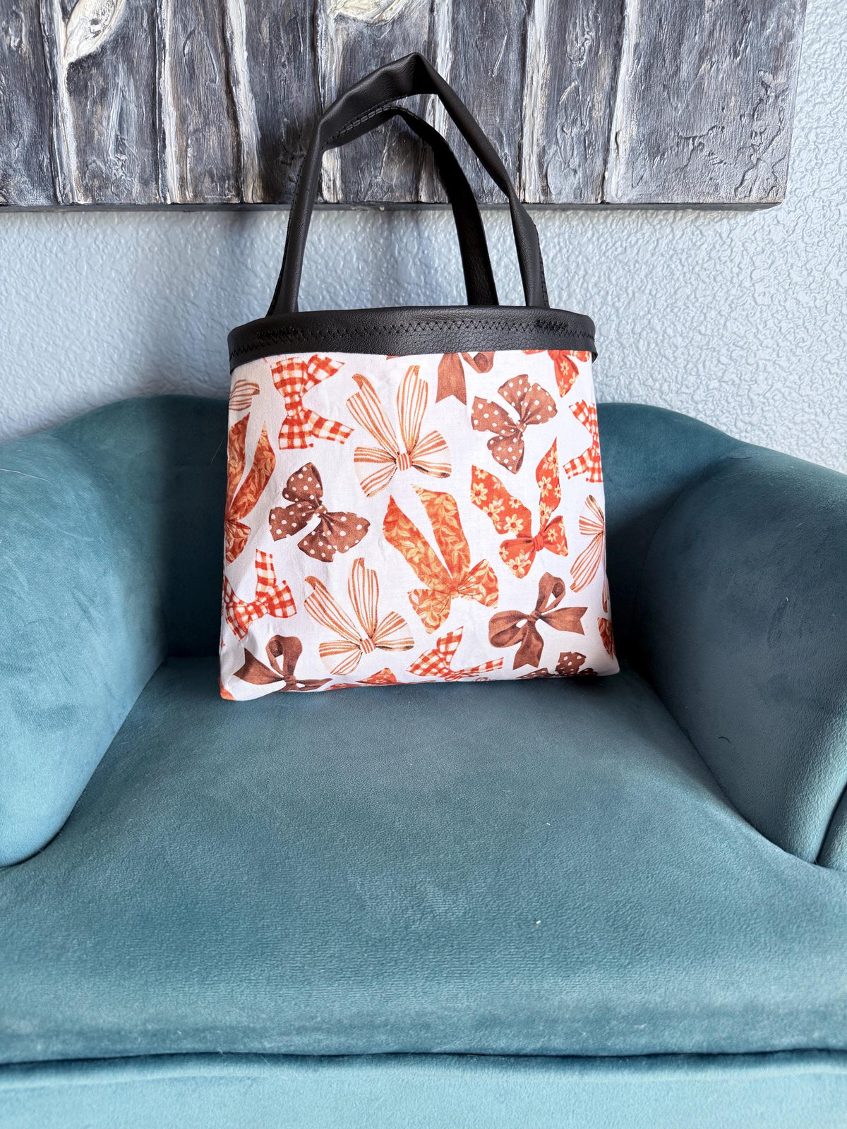 Handmade Fall  Bow Print Tote Bag