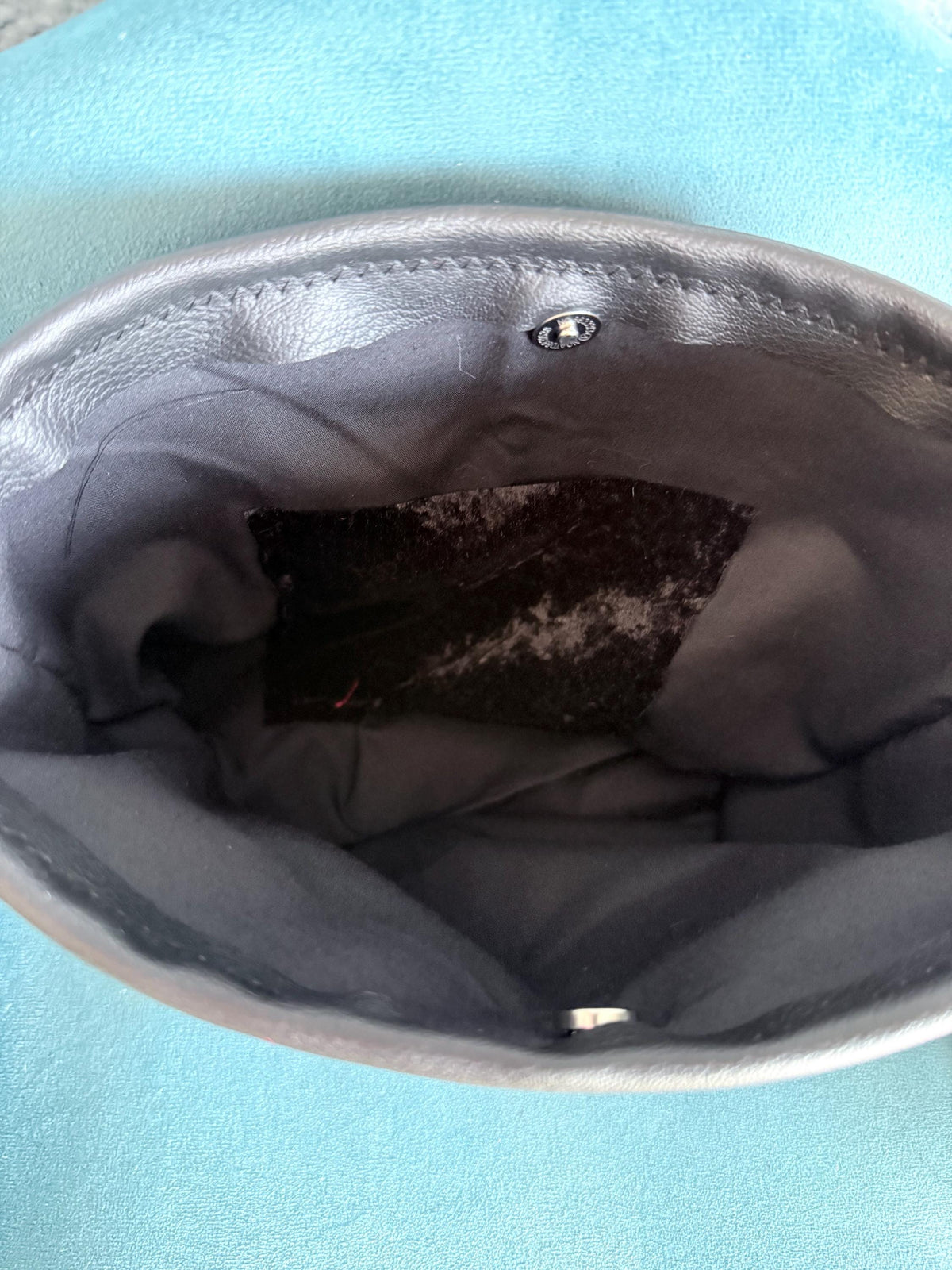 Blue and black skull purse