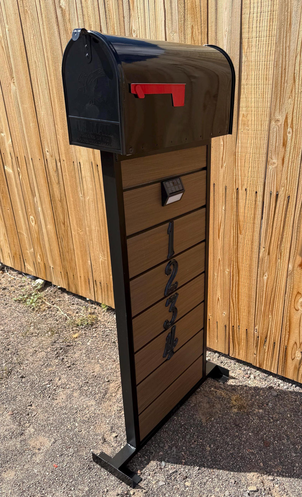 Custom Modern Mailbox Post | Steel & Composite Curb Appeal Stand (Personalized)