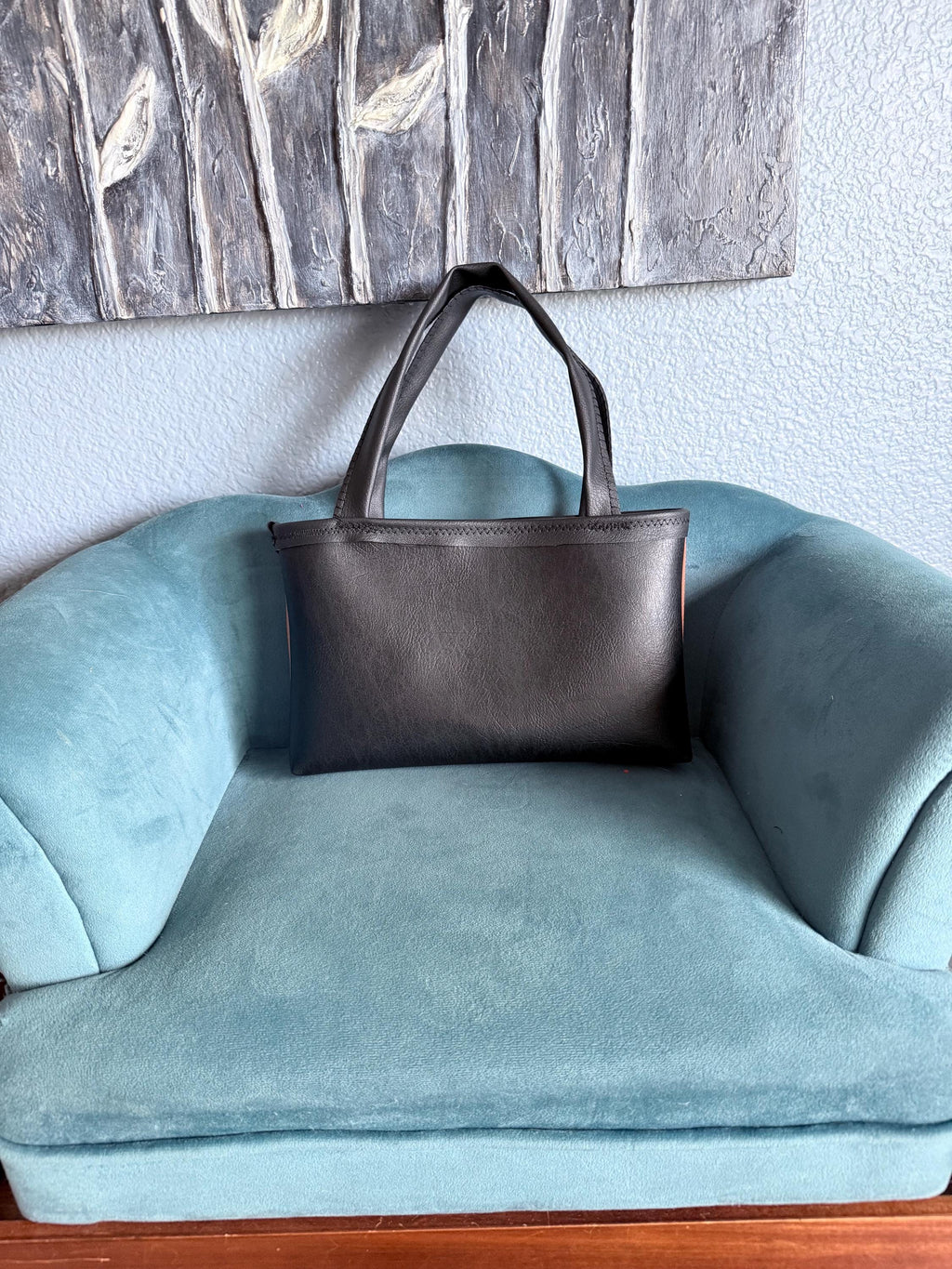 Brown and black flux leather star purse