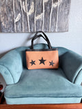 Brown and black flux leather star purse