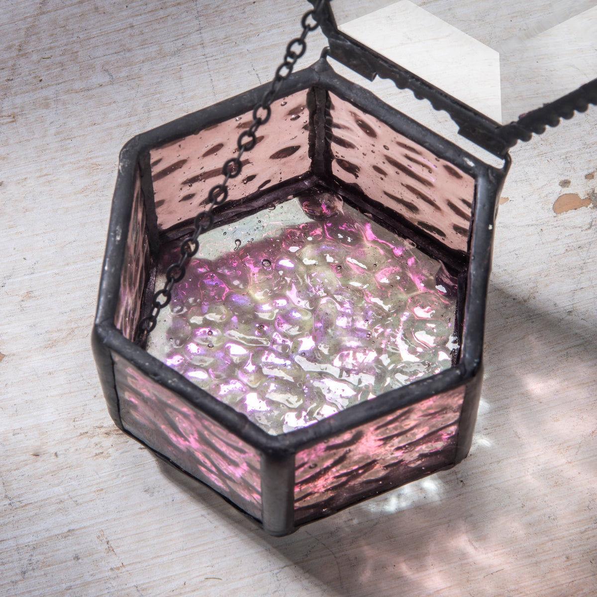 Jewelry Box Pink Rose Glass - Box 925 - Copper State Home + Iron