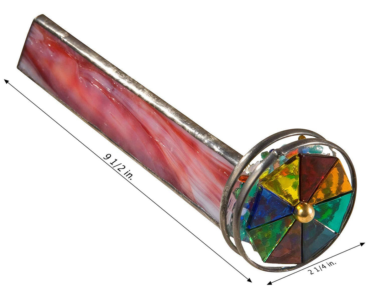 KAL 107 Red/White Opal Kaleidoscope - Double Wheel - Copper State Home + Iron