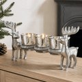 Metal Reindeer Mercury Glass Candle Holder Christmas Decor - Copper State Home + Iron