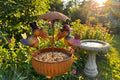 Metal Two Old Crows Rustic Bird Feeder Stake - Copper State Home + Iron