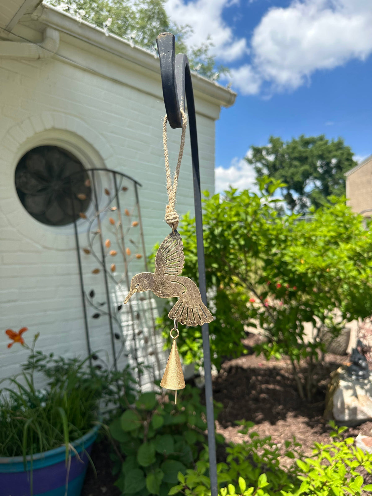 Mini Hummingbird Wind Chime - Copper State Home + Iron