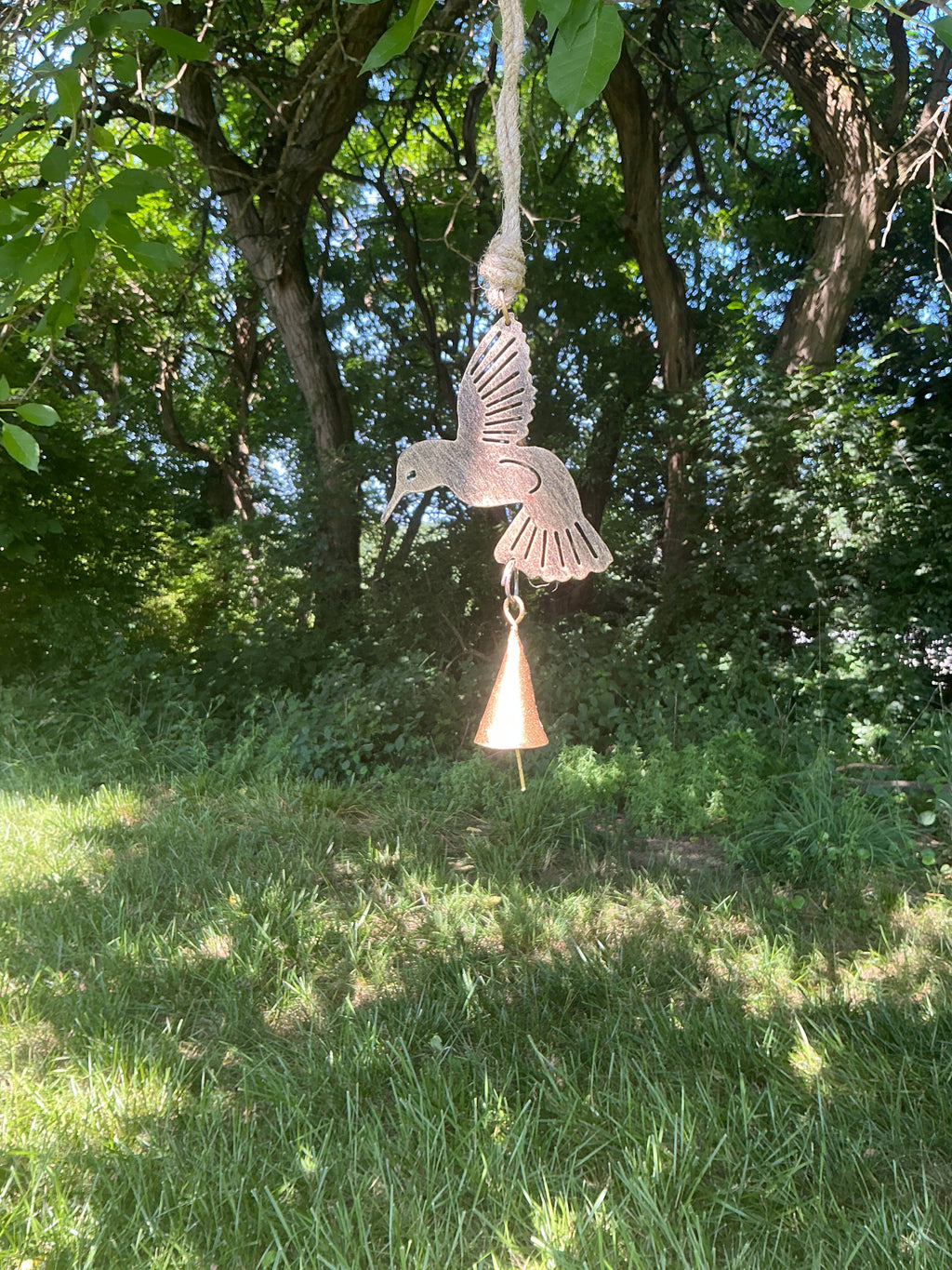 Mini Hummingbird Wind Chime - Copper State Home + Iron
