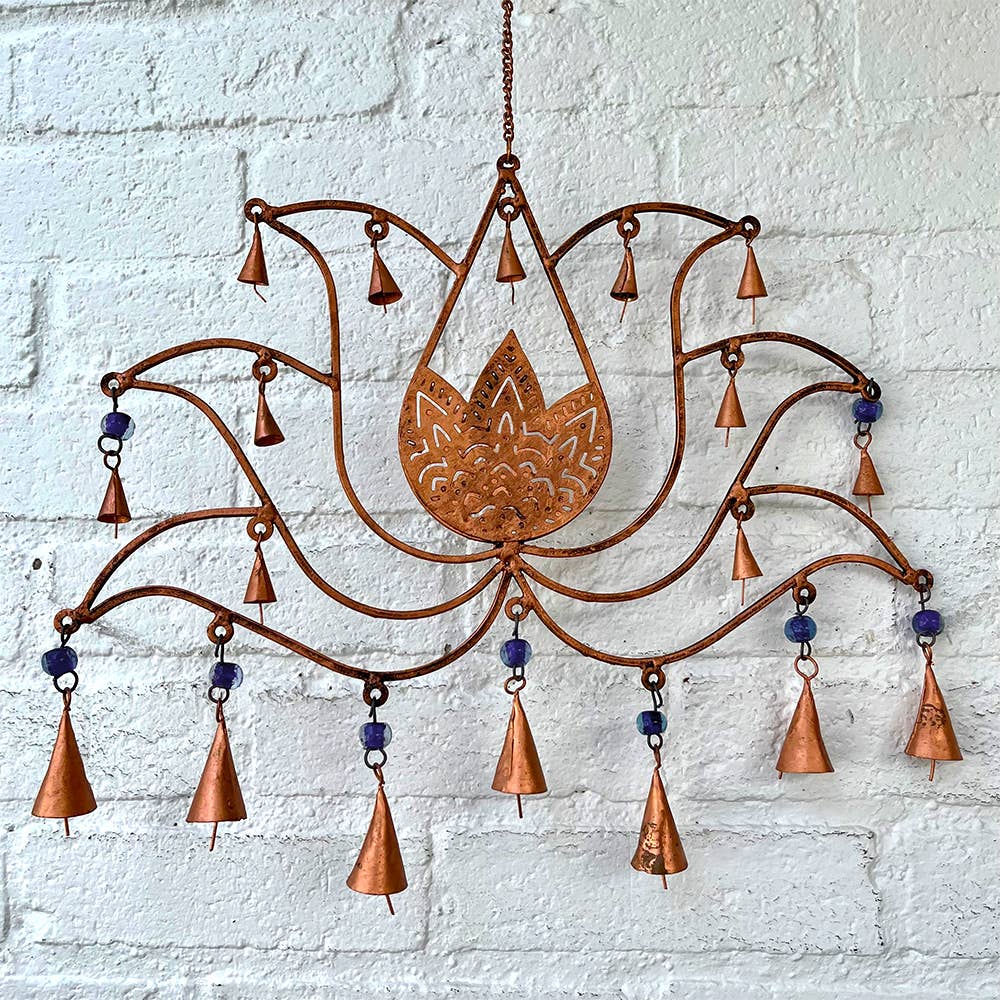 Neel Kamal Chime - Two Styles: Blue - Copper State Home + Iron