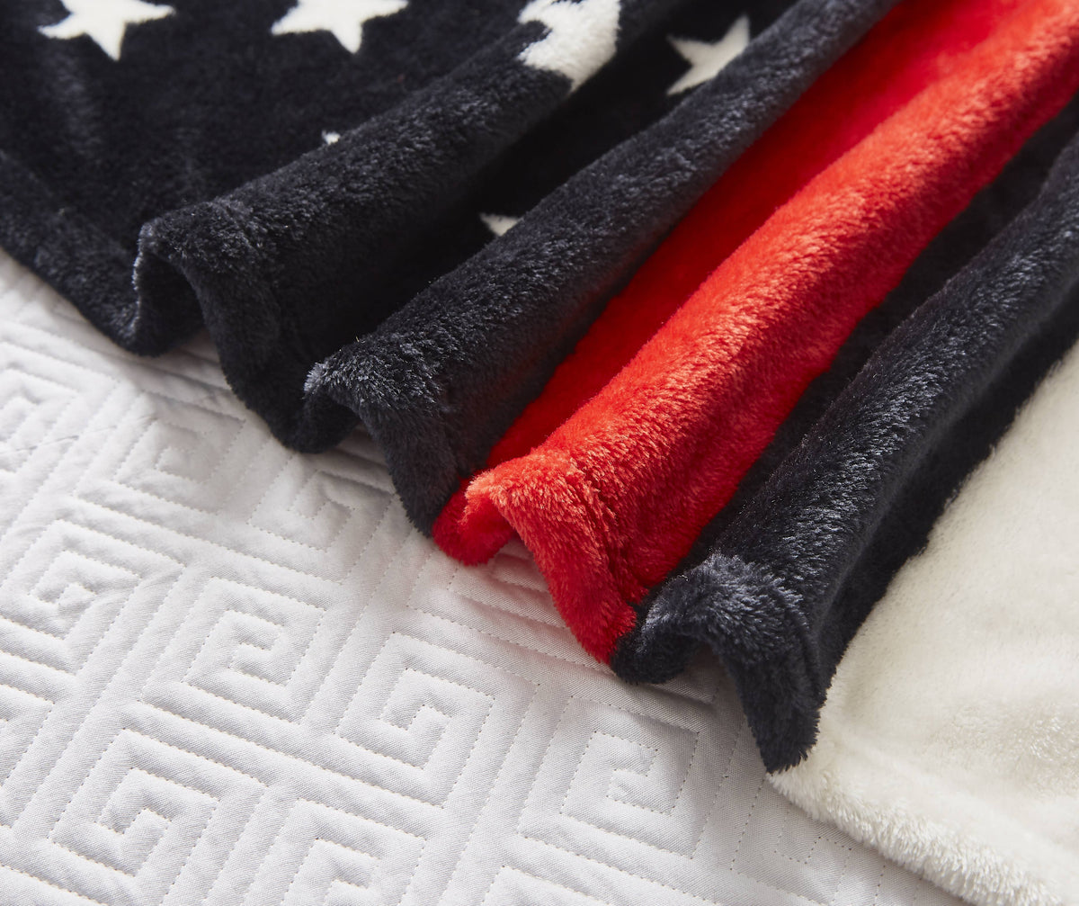 Red Lives Matter Flag Fire Department Faux Fur Throw Blanket - Copper State Home + Iron