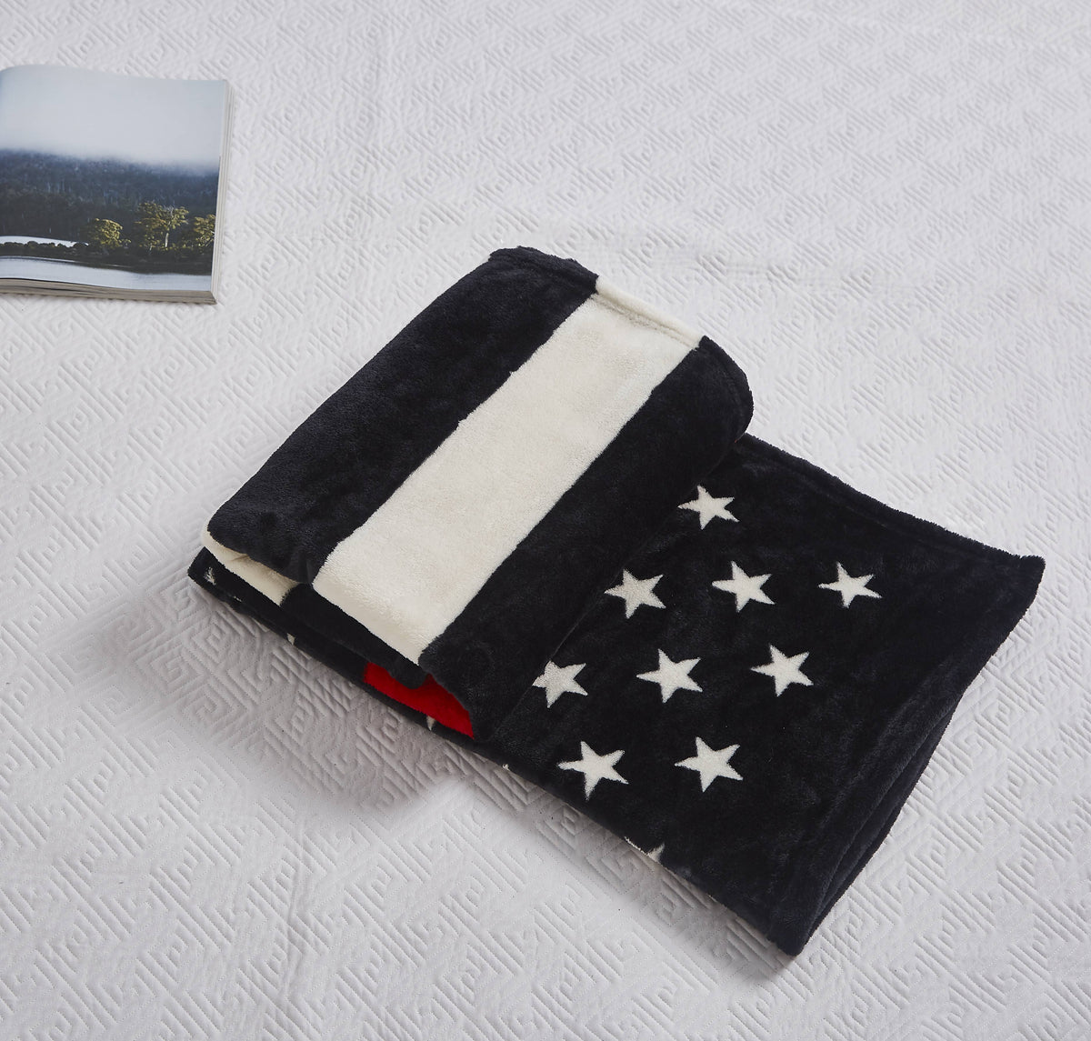 Red Lives Matter Flag Fire Department Faux Fur Throw Blanket - Copper State Home + Iron