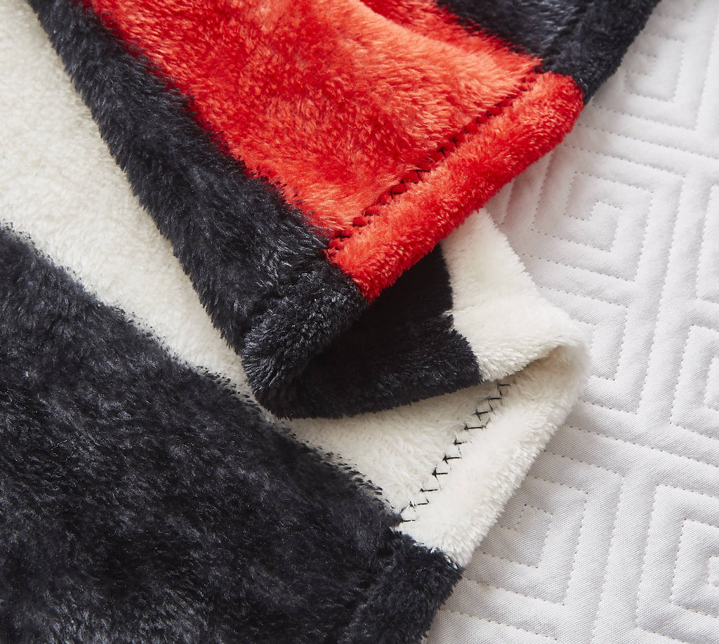 Red Lives Matter Flag Fire Department Faux Fur Throw Blanket - Copper State Home + Iron